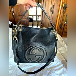 Gucci Black Leather Shoulder Bag